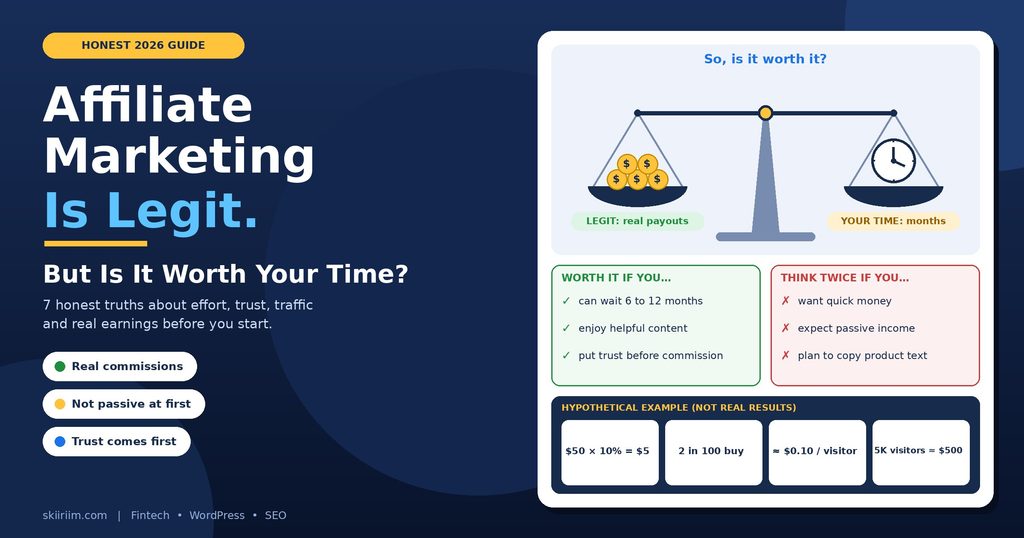 Yes. Affiliate Marketing Is Legit. But Is It Worth Your Time? 2